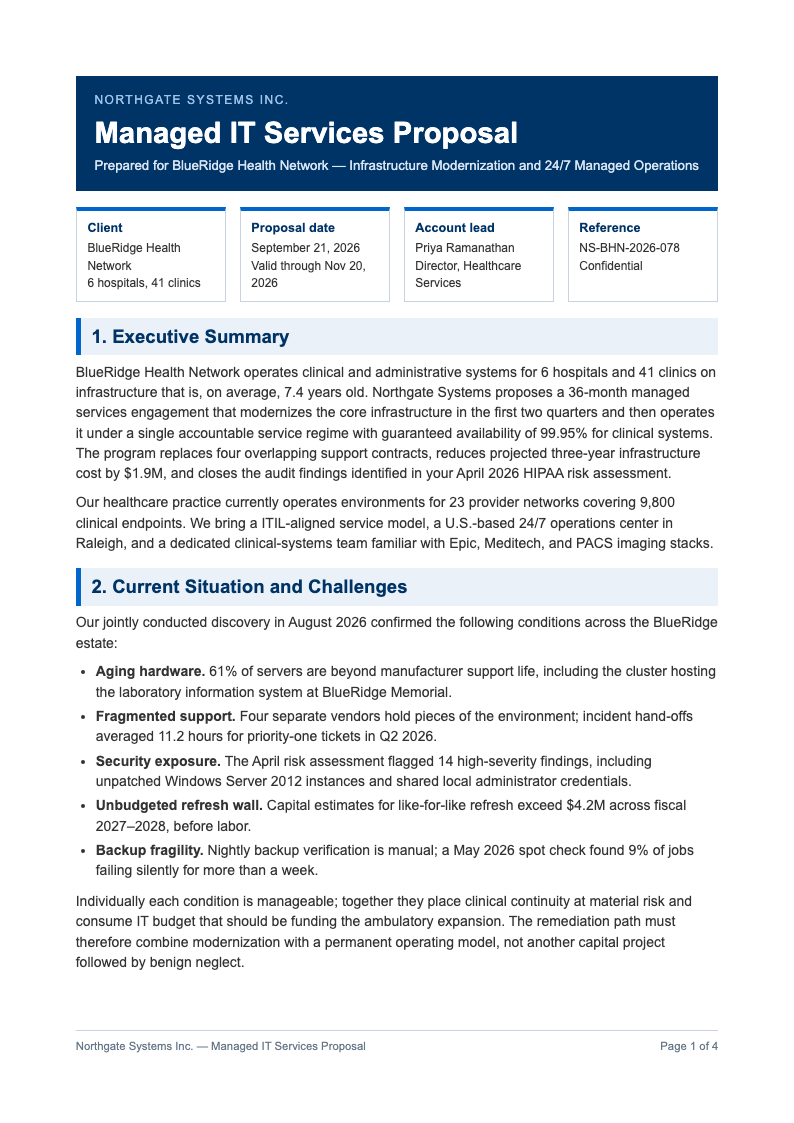 Corporate standard business proposal